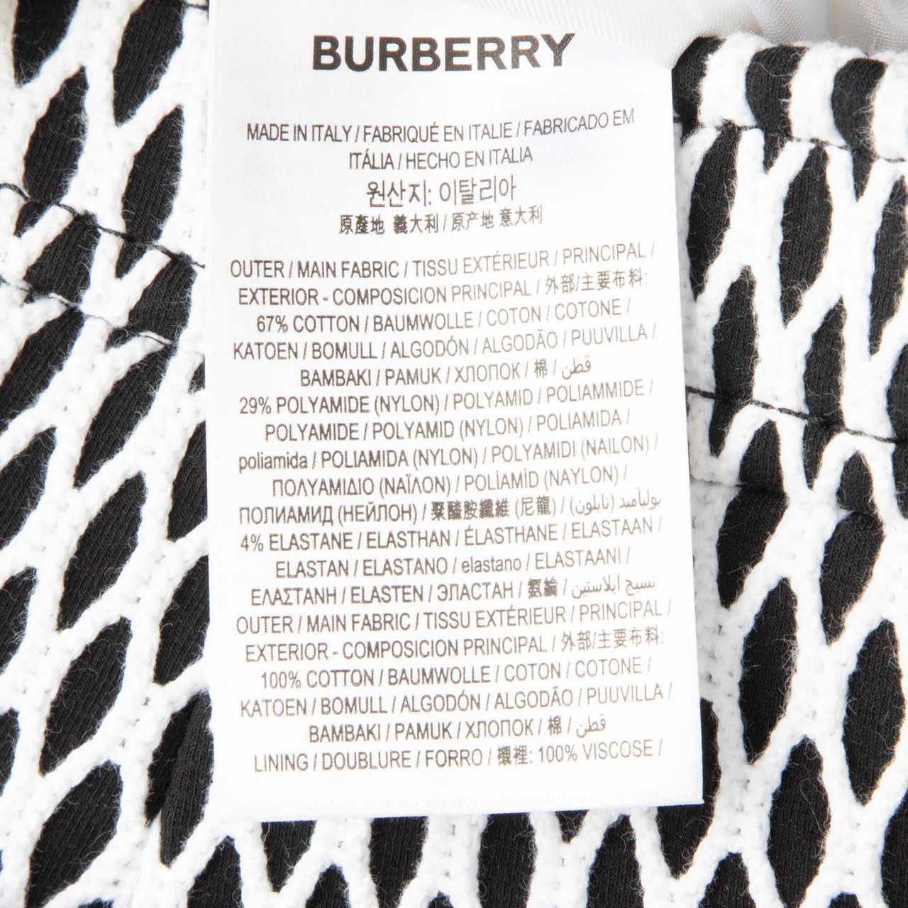 Burberry Black & White Mesh Detail Skirt