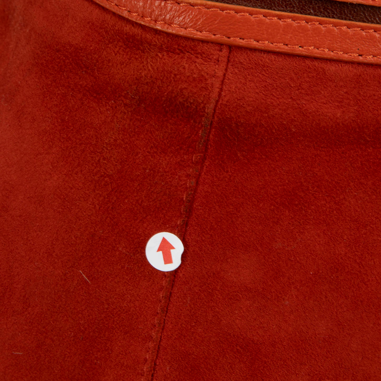 Burberry Orange Suede Knee Length Skirt