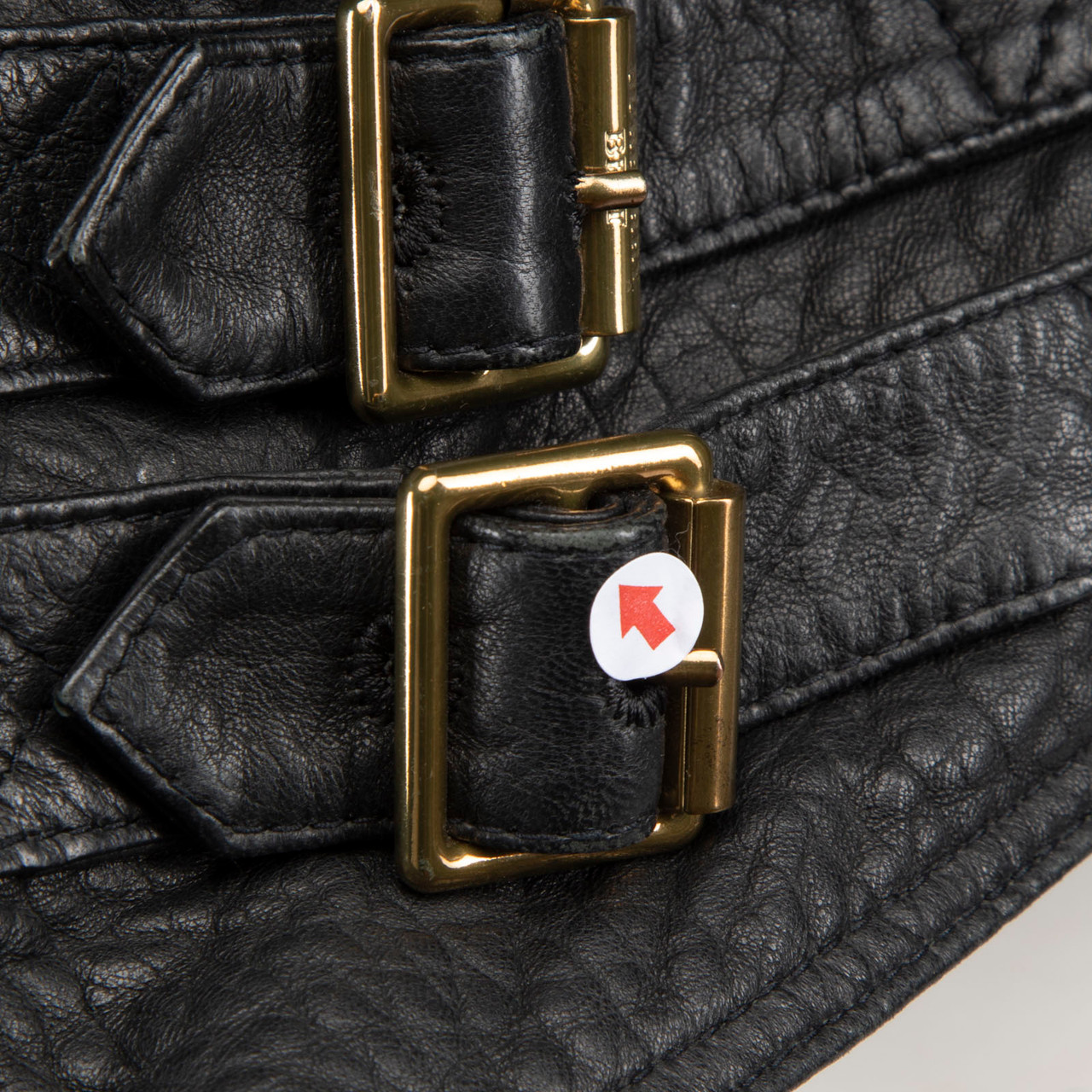Burberry Black Leather Hardware Detail Jacket