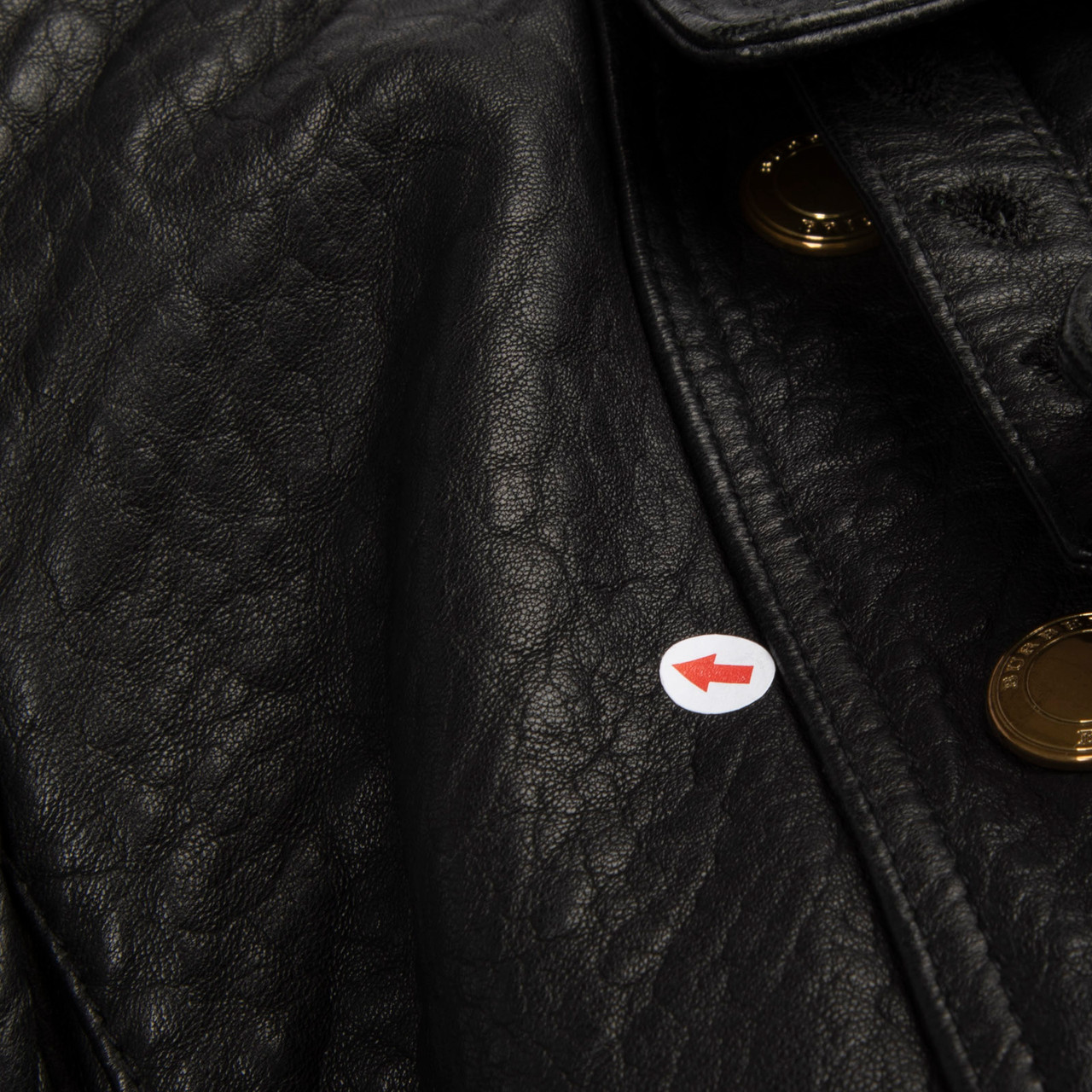 Burberry Black Leather Hardware Detail Jacket