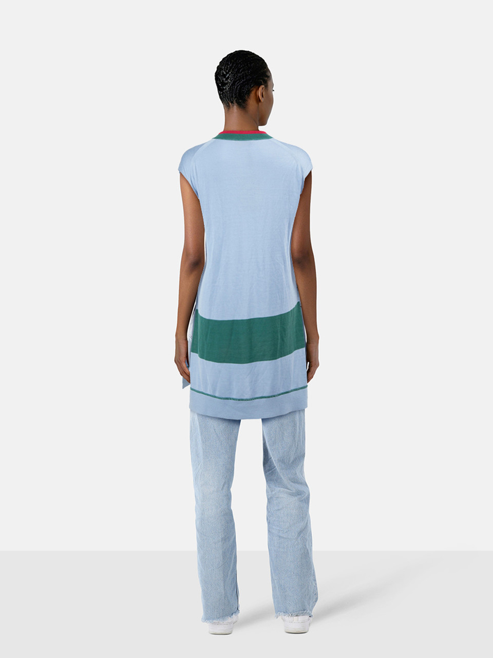 Burberry Blue Silk Knit Tank Top