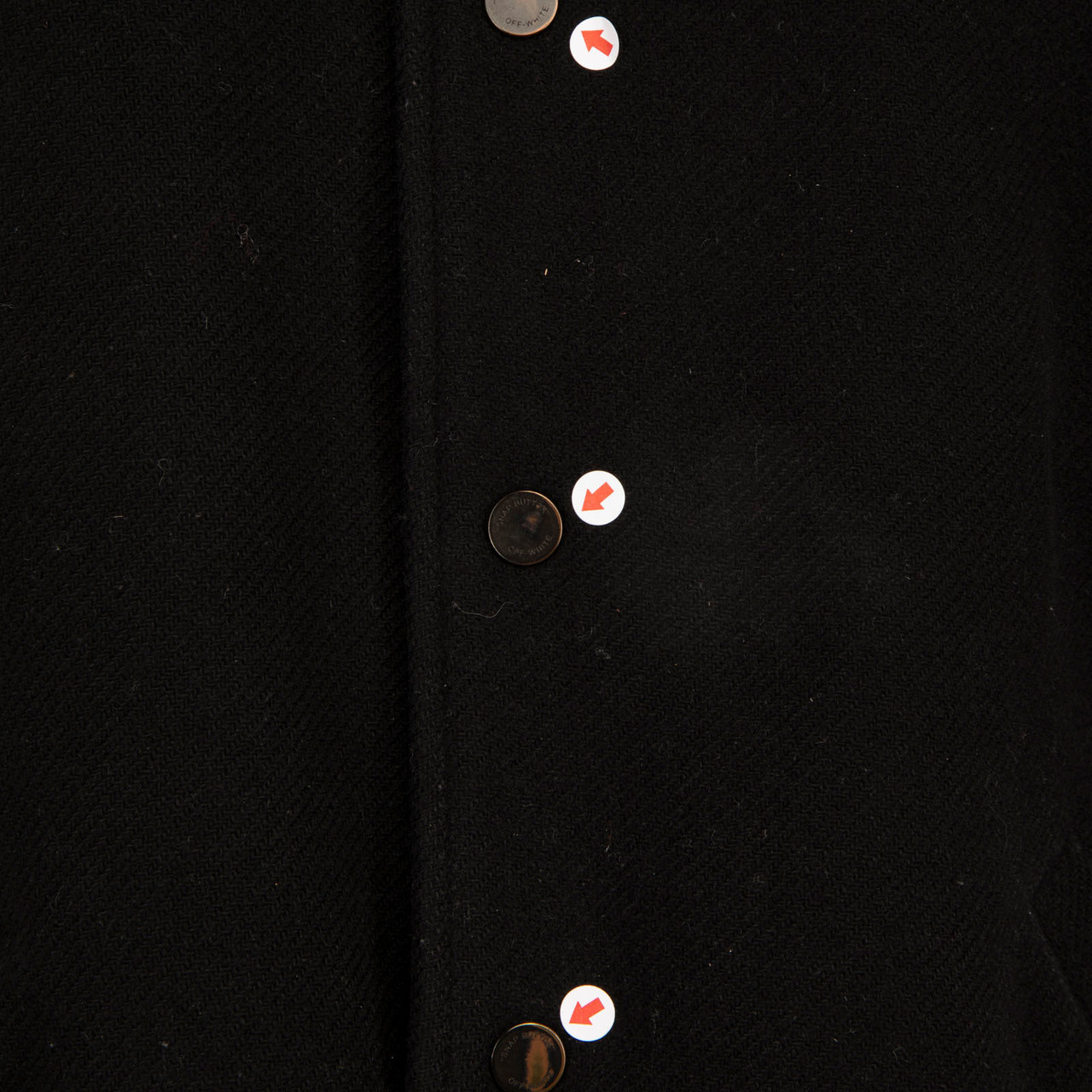 Off-White Black Wool Logo Print Bomber Jacket