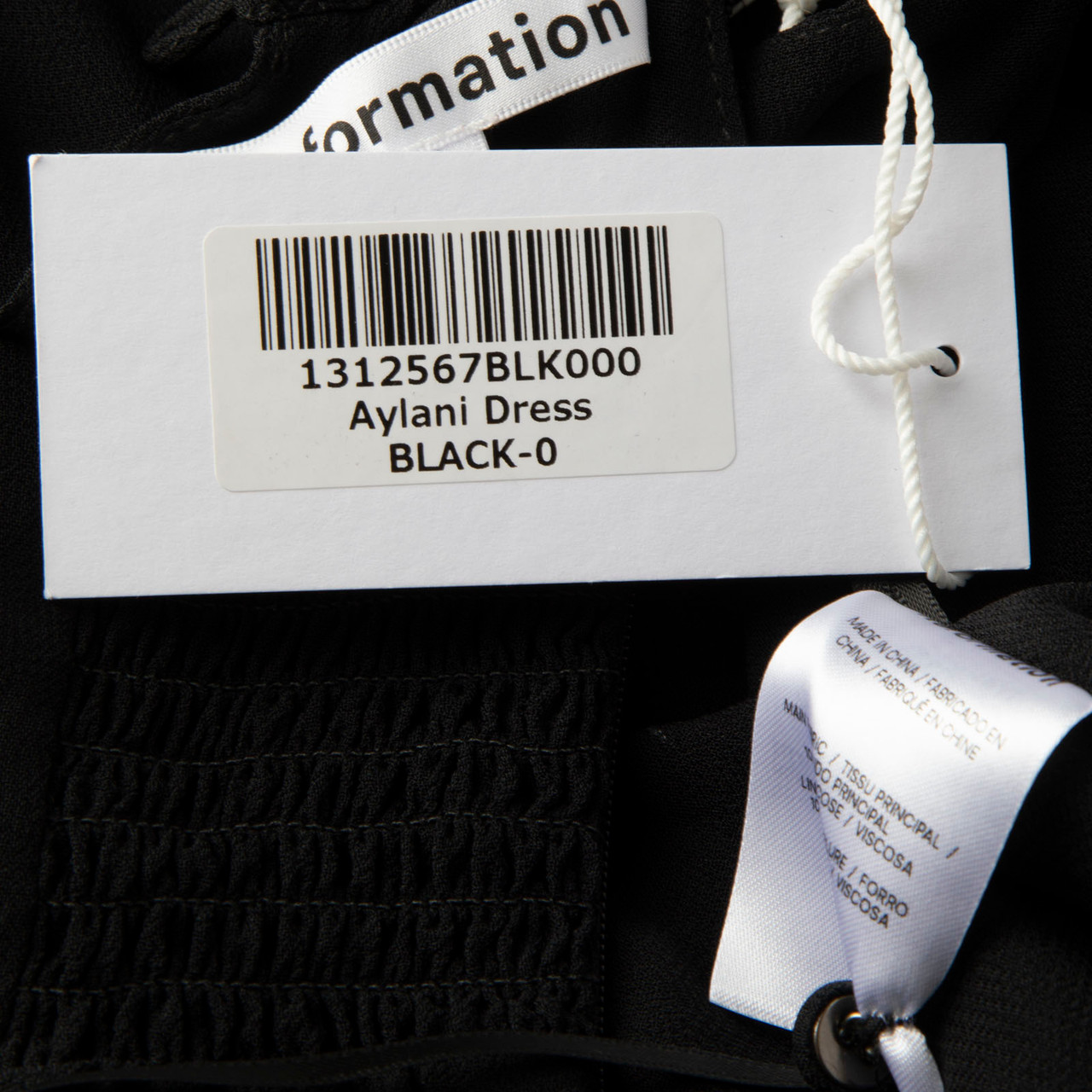 Reformation Black Aylani Mini Dress