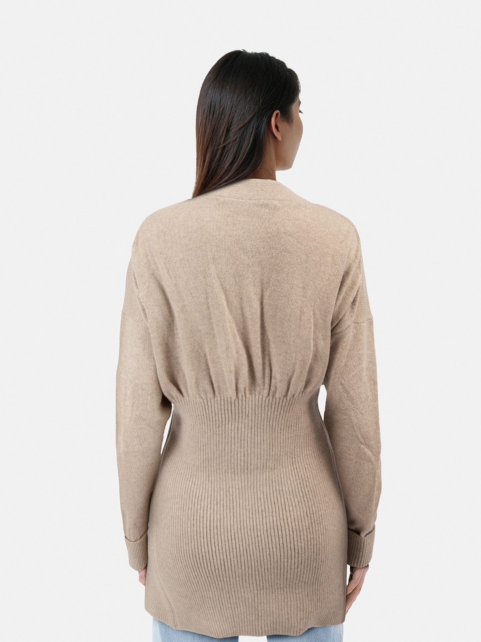 Alexander Wang Beige Wool Long Buttoned Cardigan