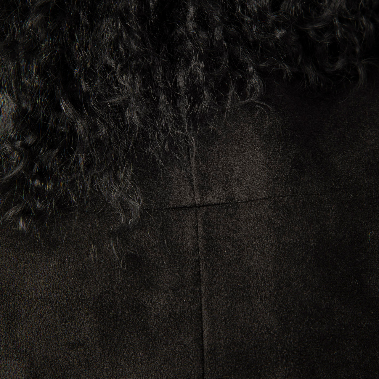 Charlotte Simone Black Lamb Shearling Penny Coat