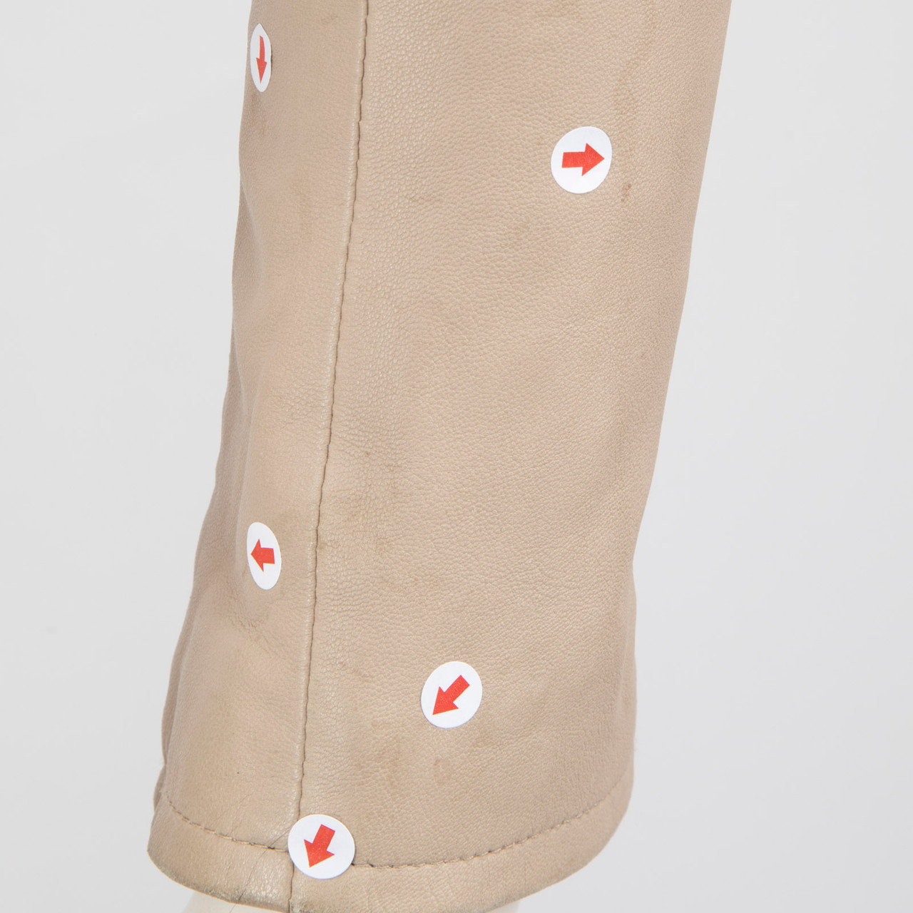 Iro Beige Leather Biker Jacket