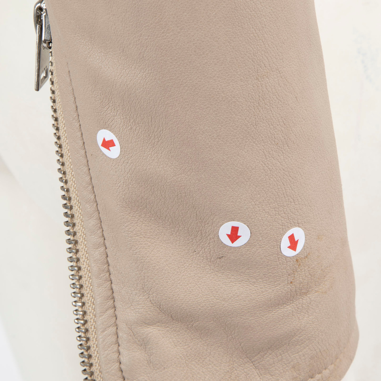 Iro Beige Leather Biker Jacket