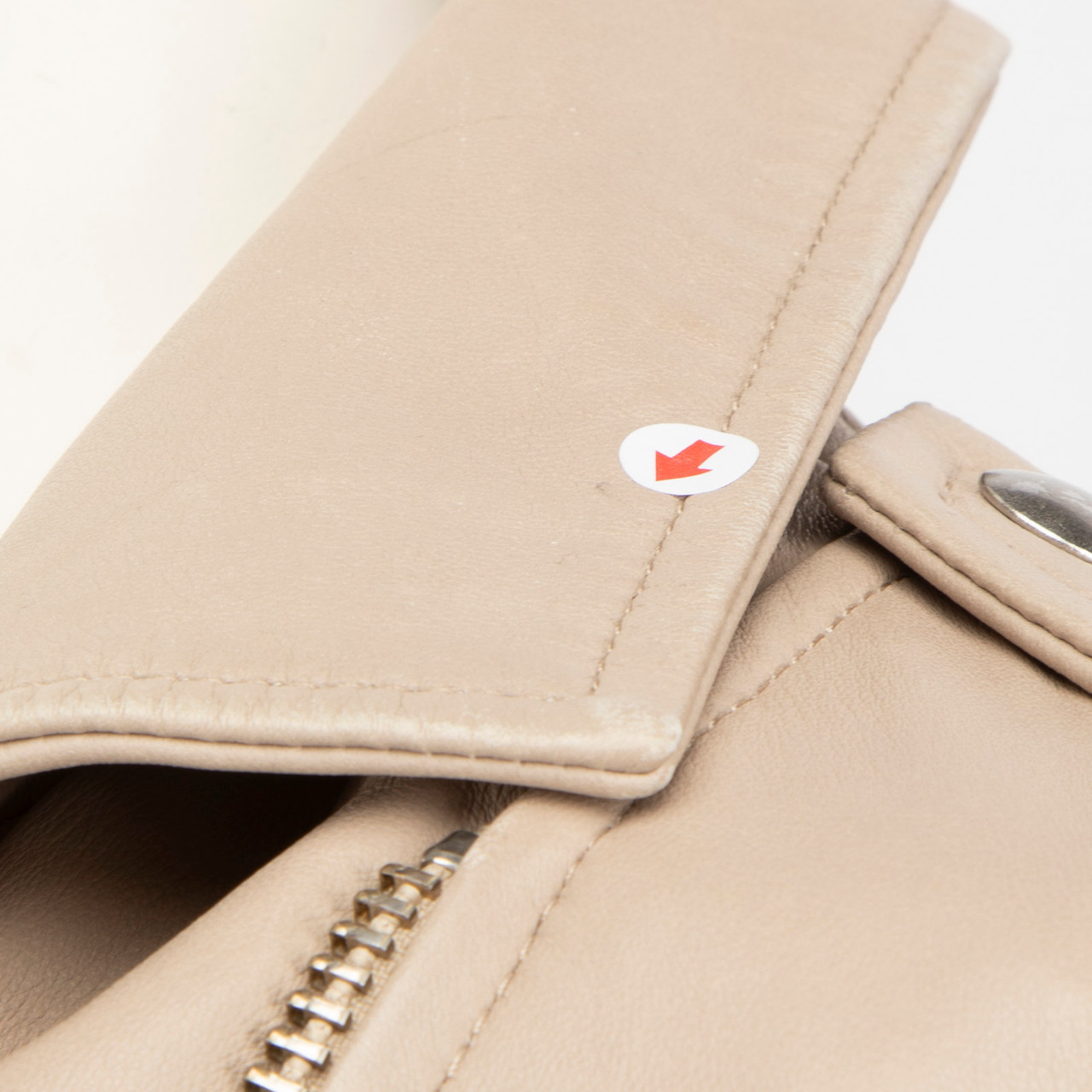 Iro Beige Leather Biker Jacket