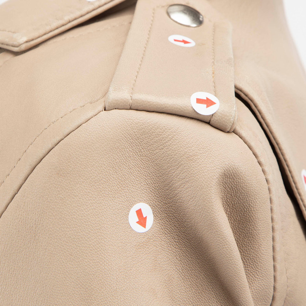 Iro Beige Leather Biker Jacket