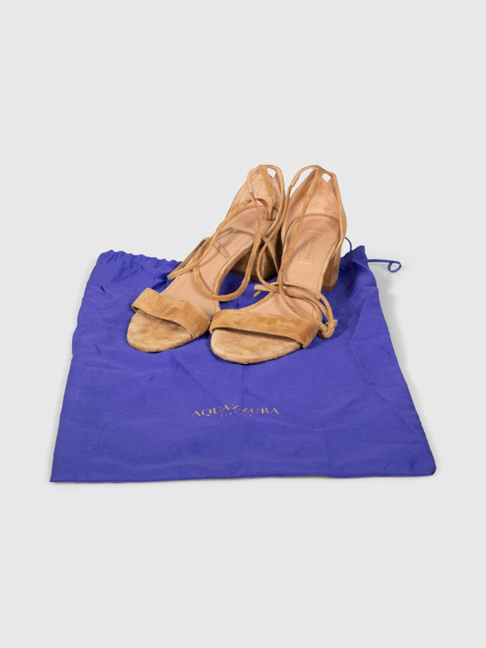 Aquazzura Beige Suede Heeled Sandals