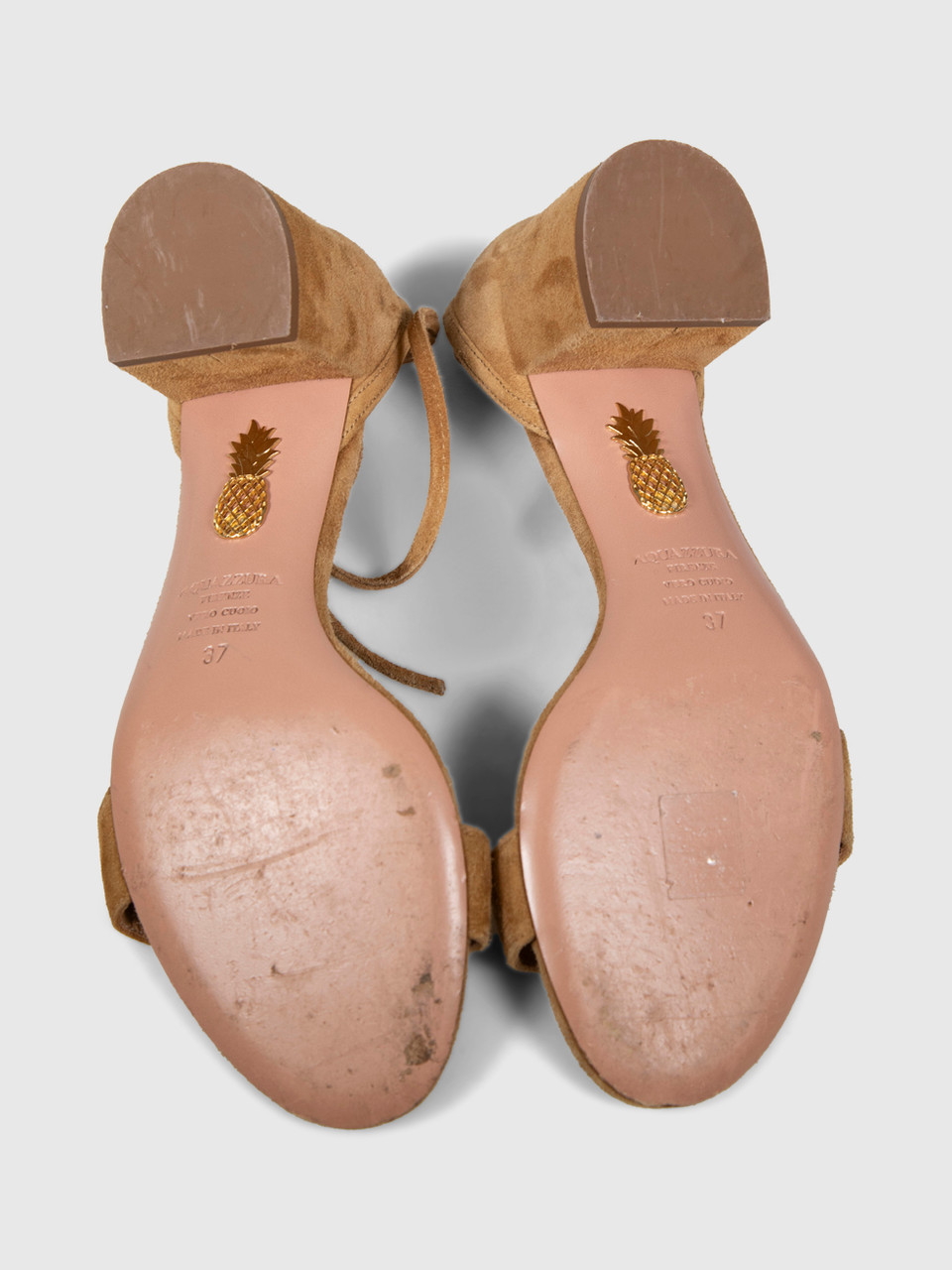 Aquazzura Beige Suede Heeled Sandals