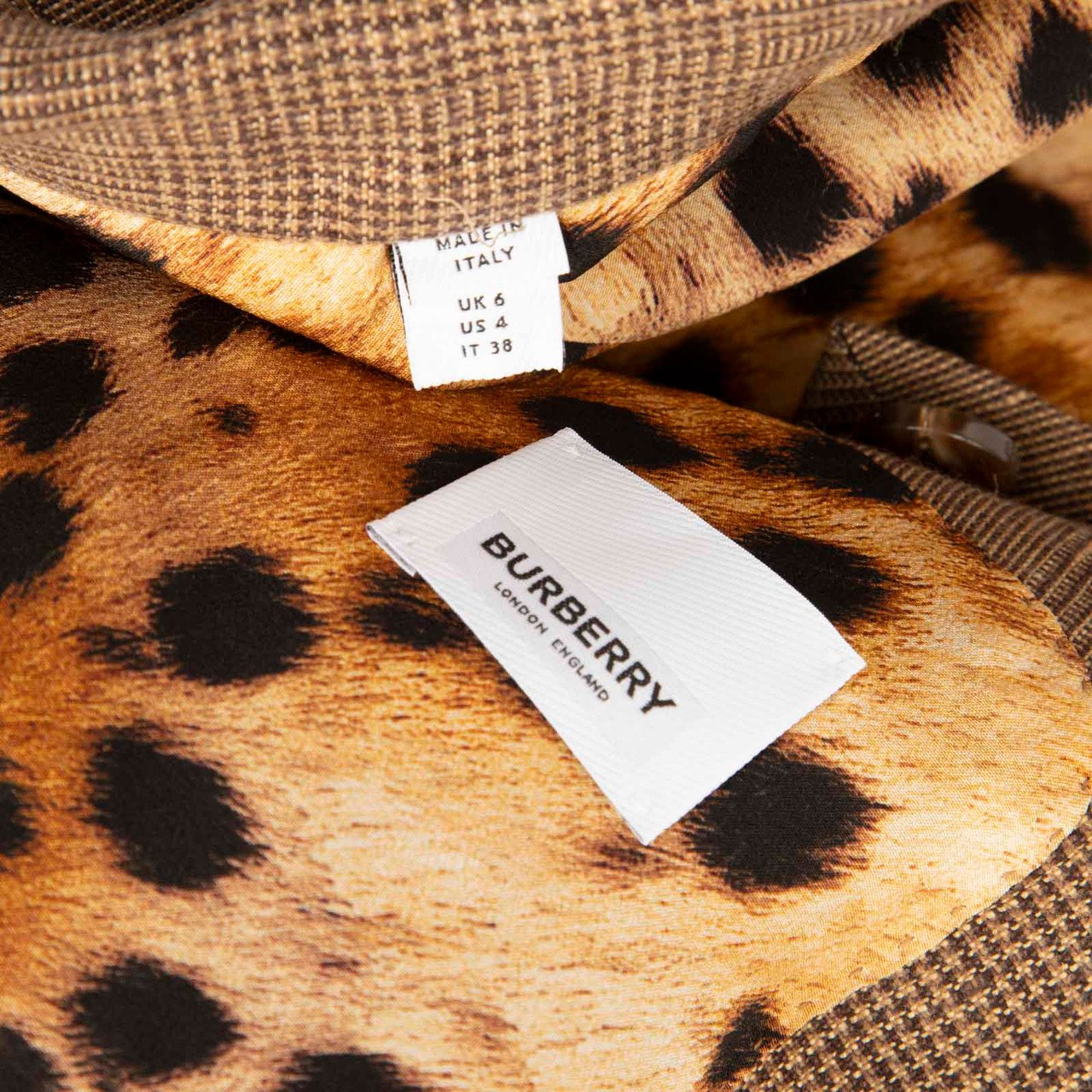 Burberry Brown Checkered Single Breasted Blazer