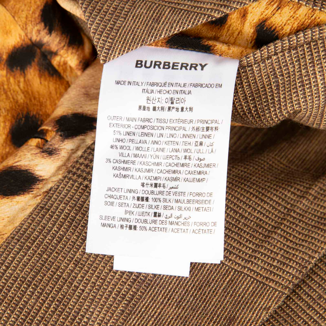 Burberry Brown Checkered Single Breasted Blazer