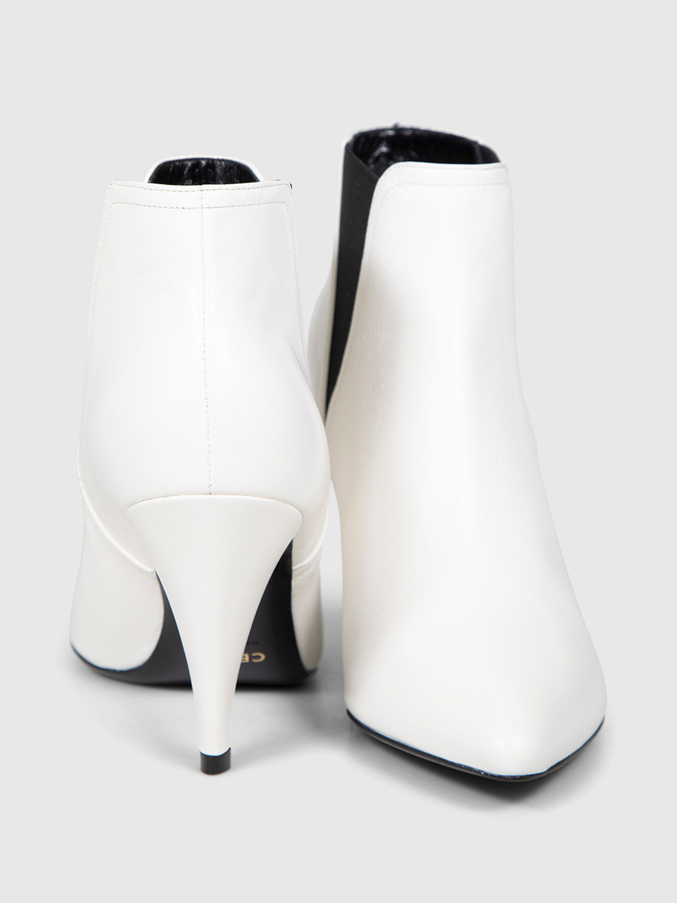Céline White Leather Ankle Boots