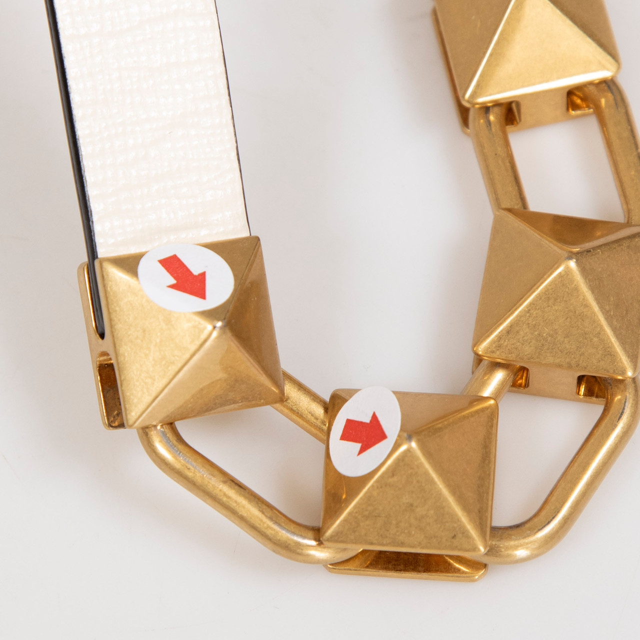 Valentino Garavani Ecru Leather Stud Sign Shoulder Bag