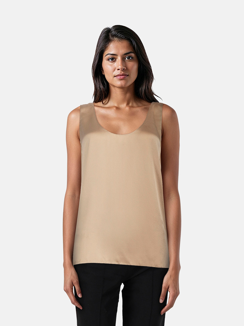 Vince Beige Silk Tank Top