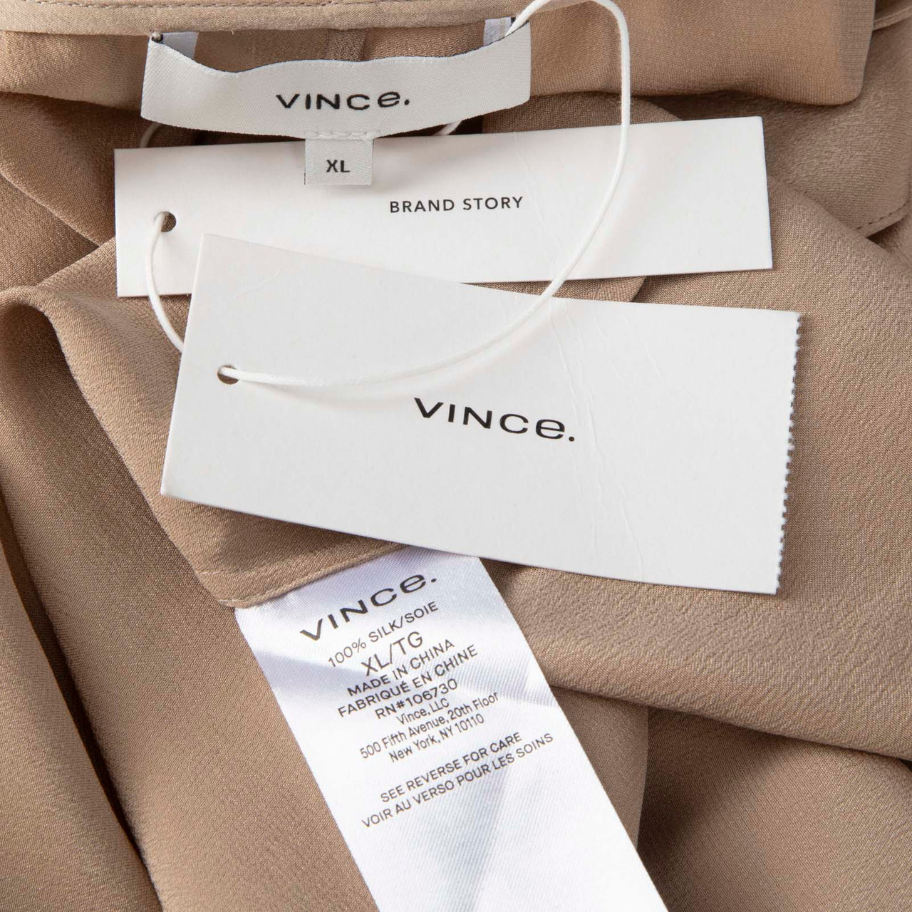 Vince Beige Silk Tank Top