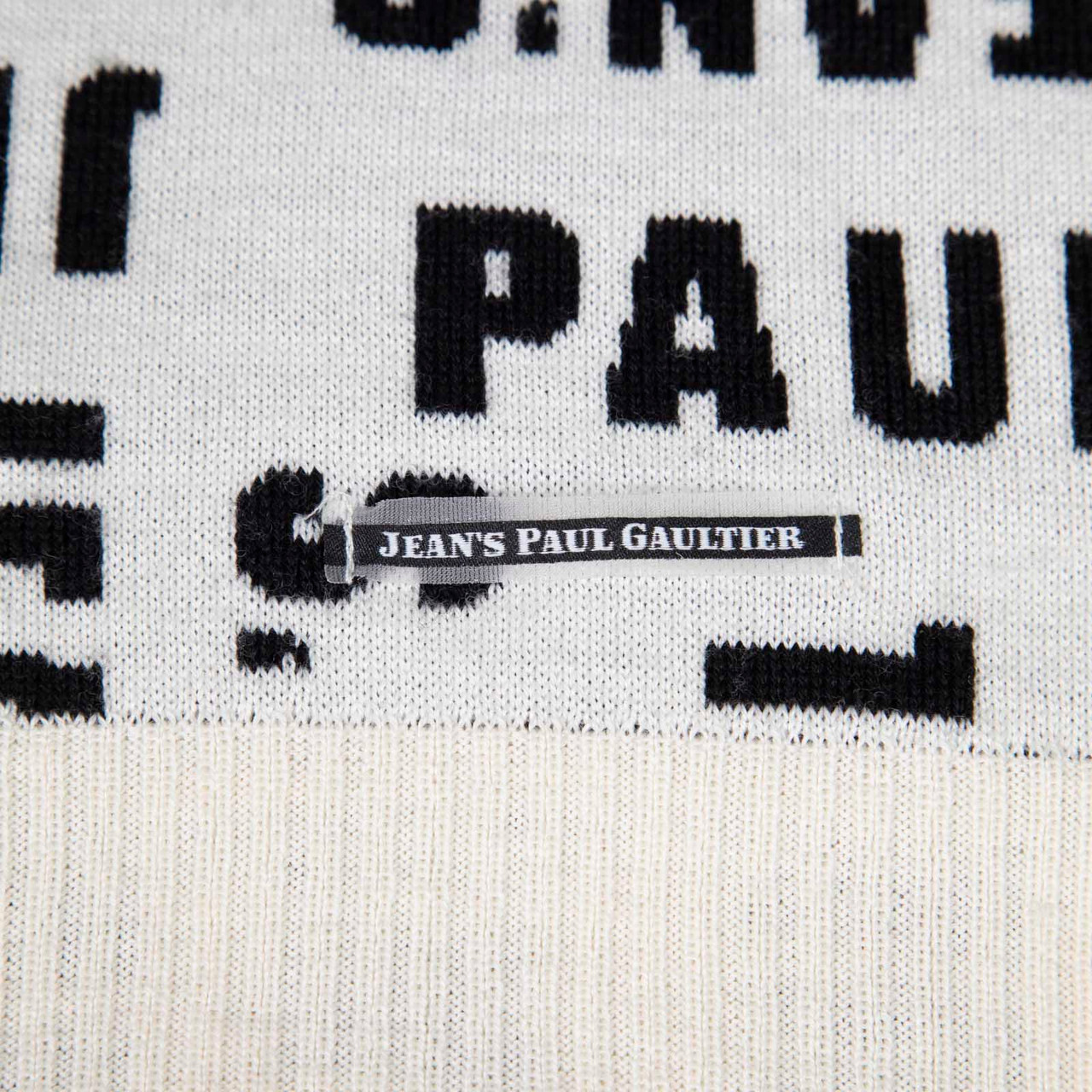Jean Paul Gaultier Jean's Paul Gaultier Black & White Wool Logo Scarf