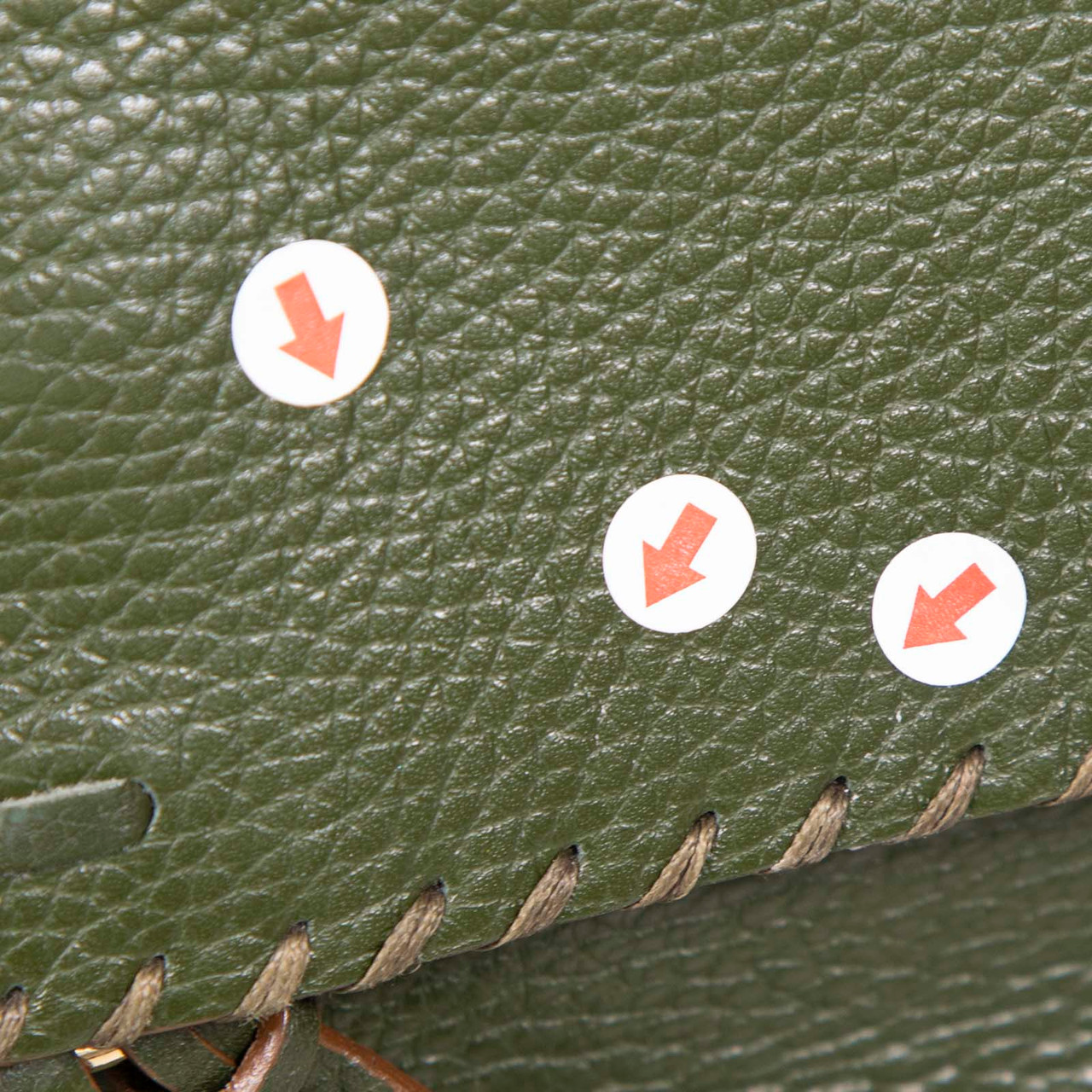 Anya Hindmarch Green Leather Fur Tassel Handbag