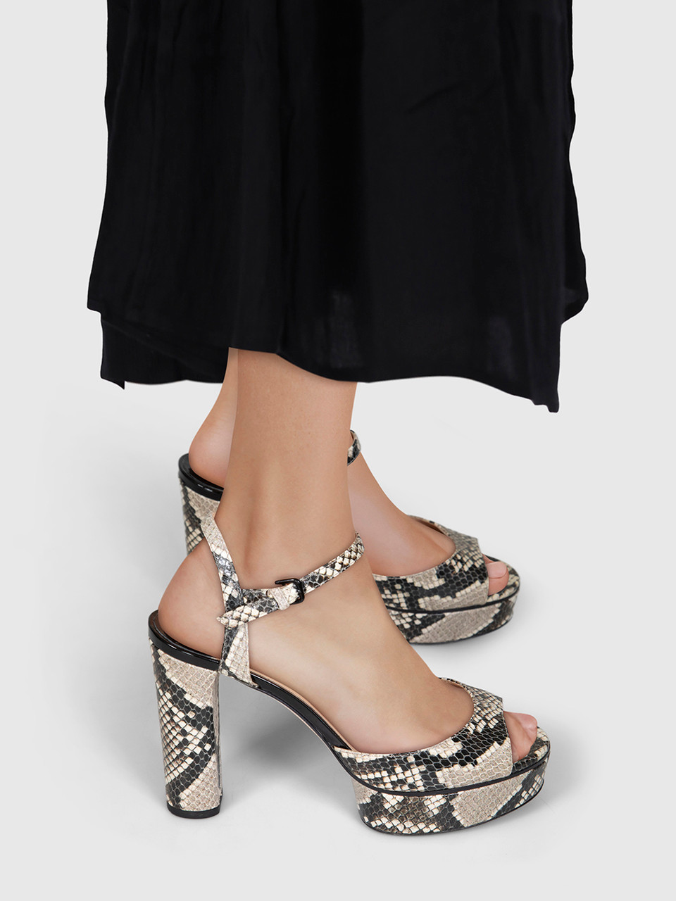 Jimmy Choo Snake Embossed Heeled Sandals