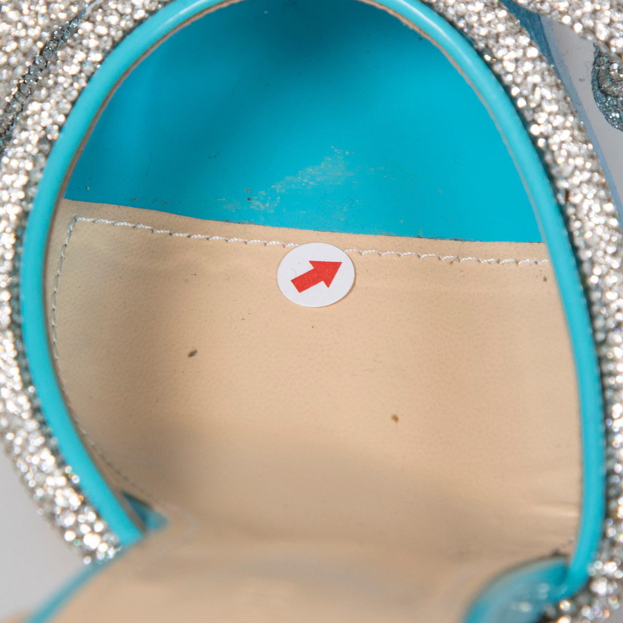 Mach & Mach Blue Crystal Double Bow Heels