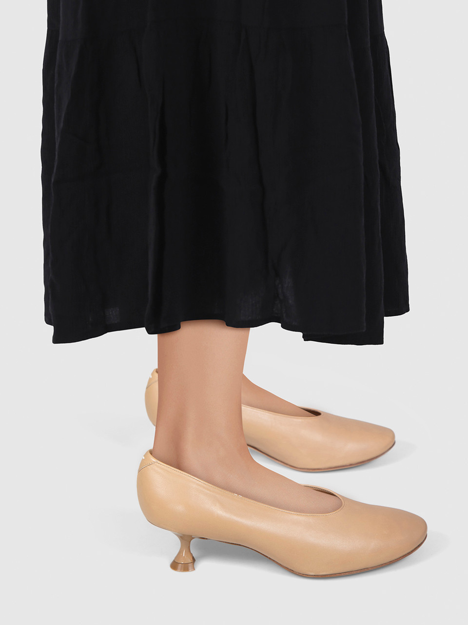 Maison Margiela Beige Leather Low Heel Pumps