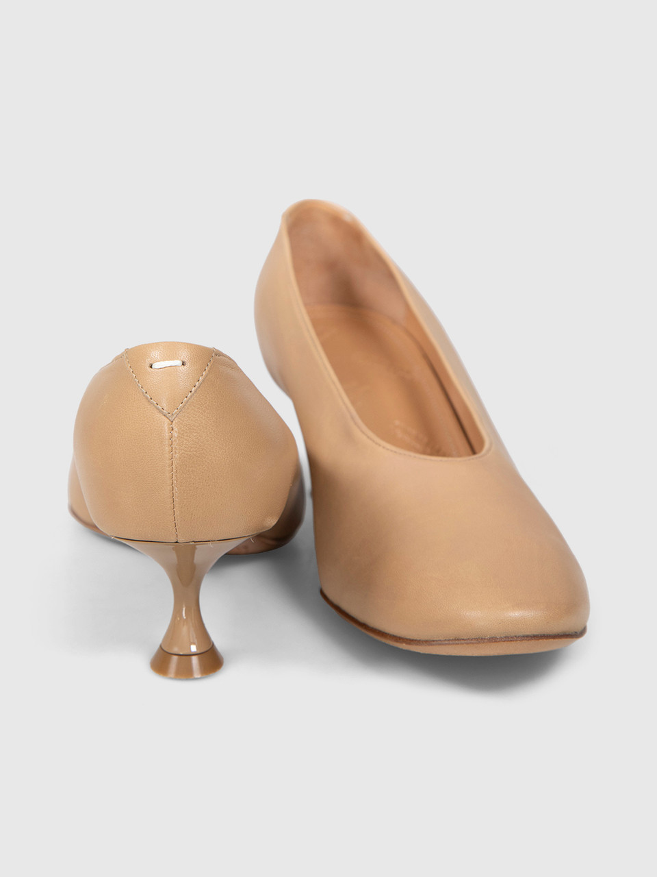 Maison Margiela Beige Leather Low Heel Pumps