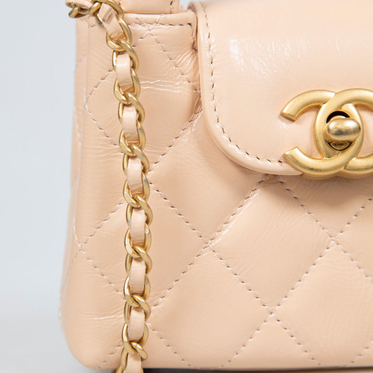 Chanel FW23 Beige Calfskin Nano Kelly Re-Edition