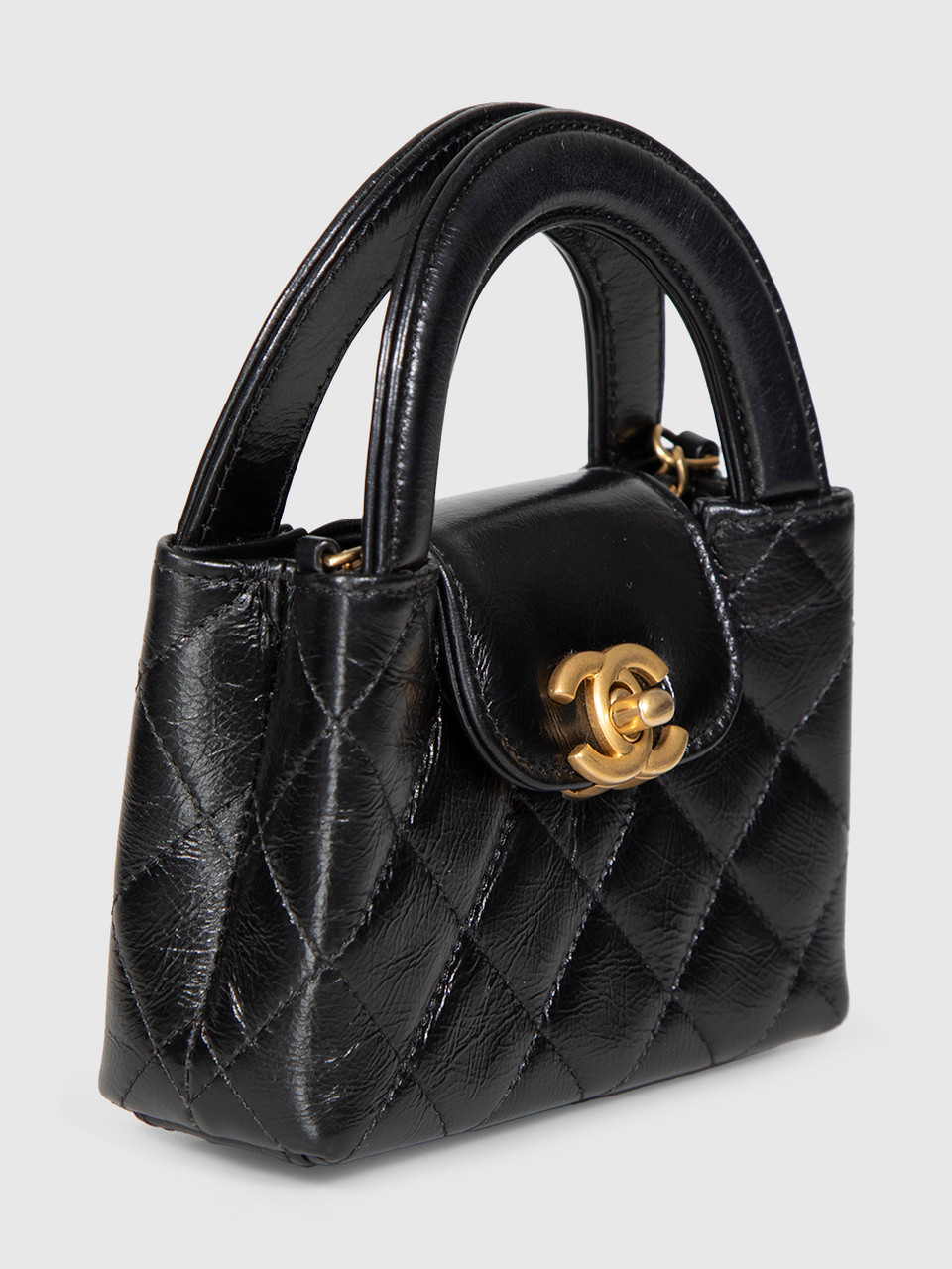 Chanel FW23 Black Calfskin Nano Kelly Re-Edition