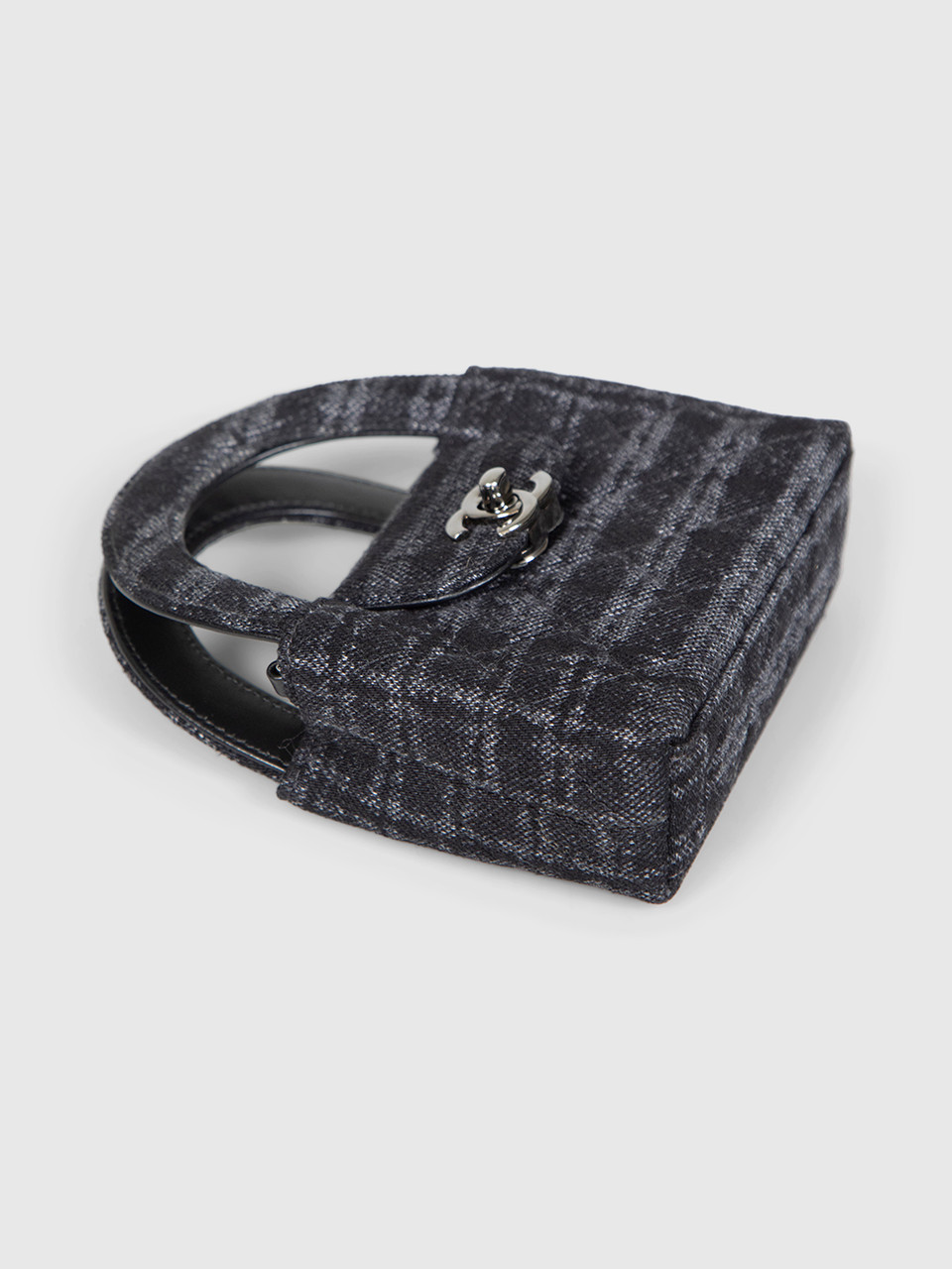 Chanel Grey Tweed Quilted Micro Kelly