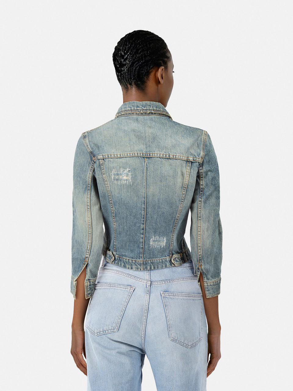Dolce & Gabbana Distressed Denim Blue Jacket