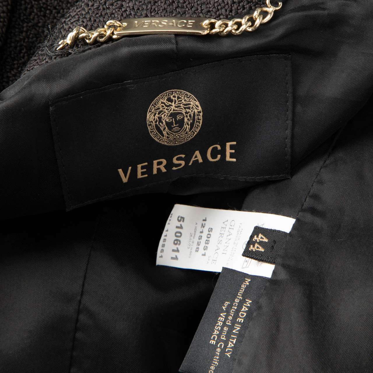 Versace Black Cropped Double Breasted Jacket
