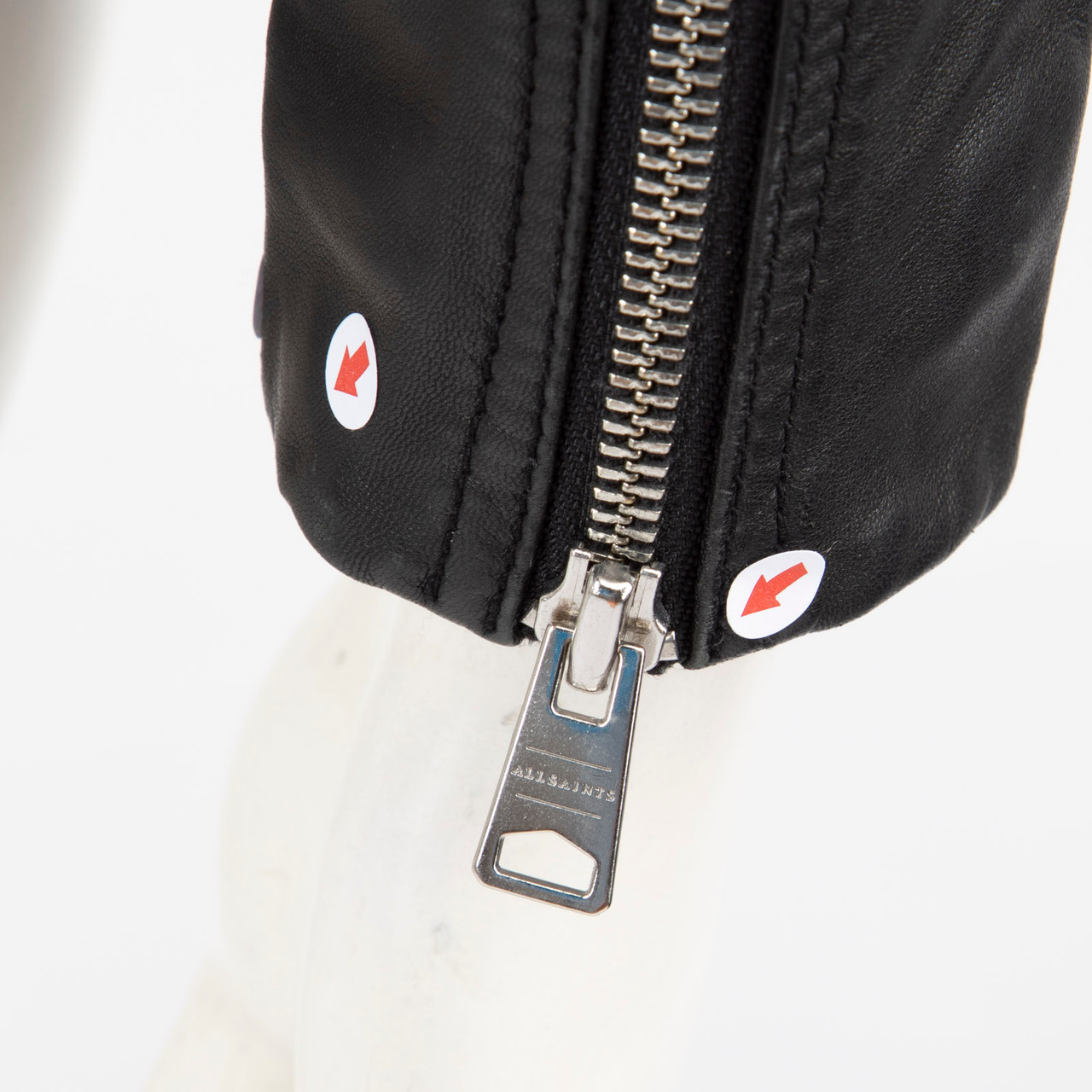 All Saints Black Leather Vela Biker Jacket