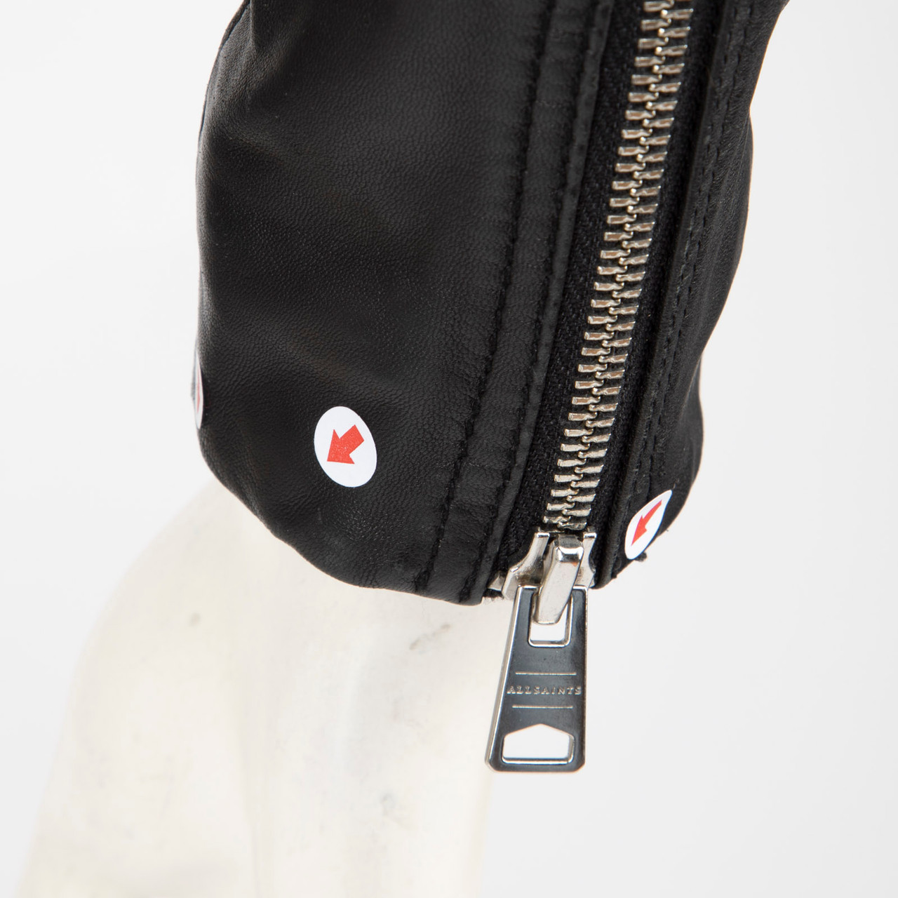 All Saints Black Leather Vela Biker Jacket