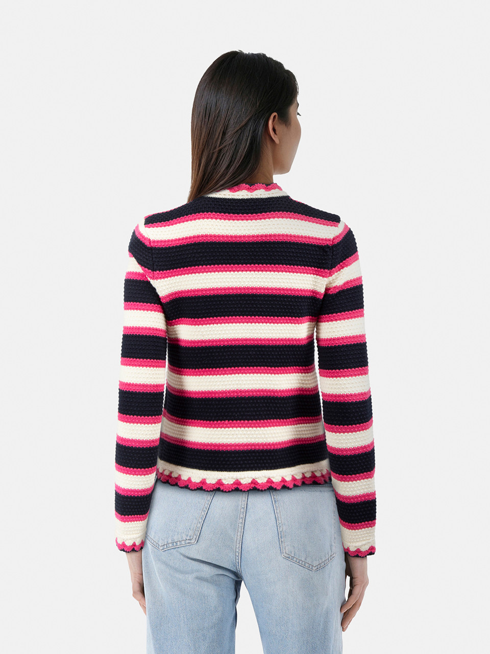 Veronica Beard Striped Knit Cardigan