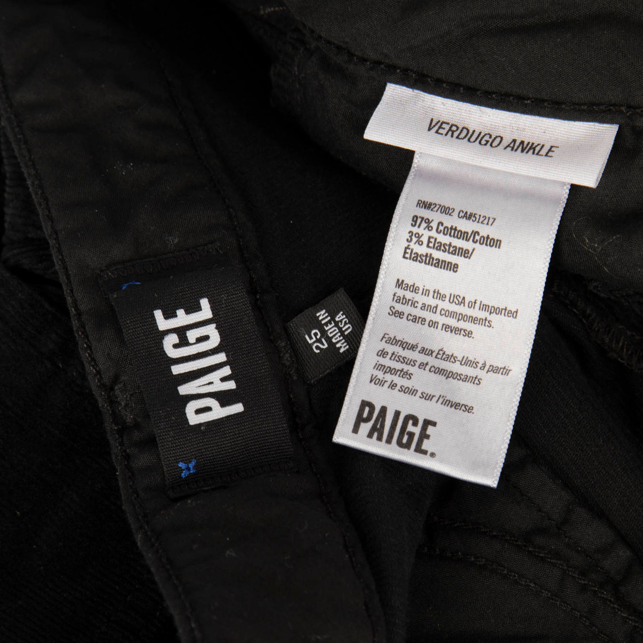 Paige Black Corduroy Trousers