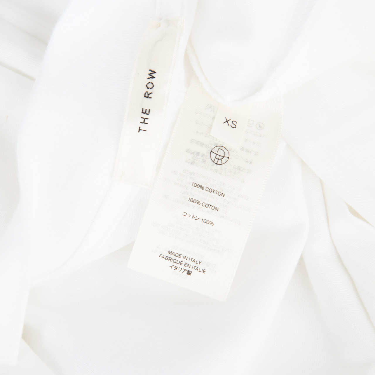 The Row White Long Sleeve Mock Neck Top