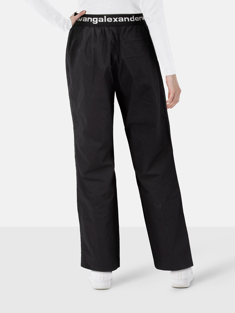 Alexander Wang Black Logo Elastic Waist Trousers
