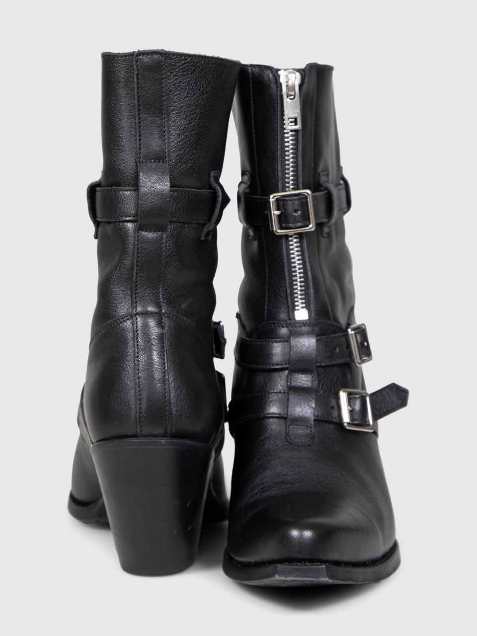 Céline Black Leather Pointed Toe Berlin Boots
