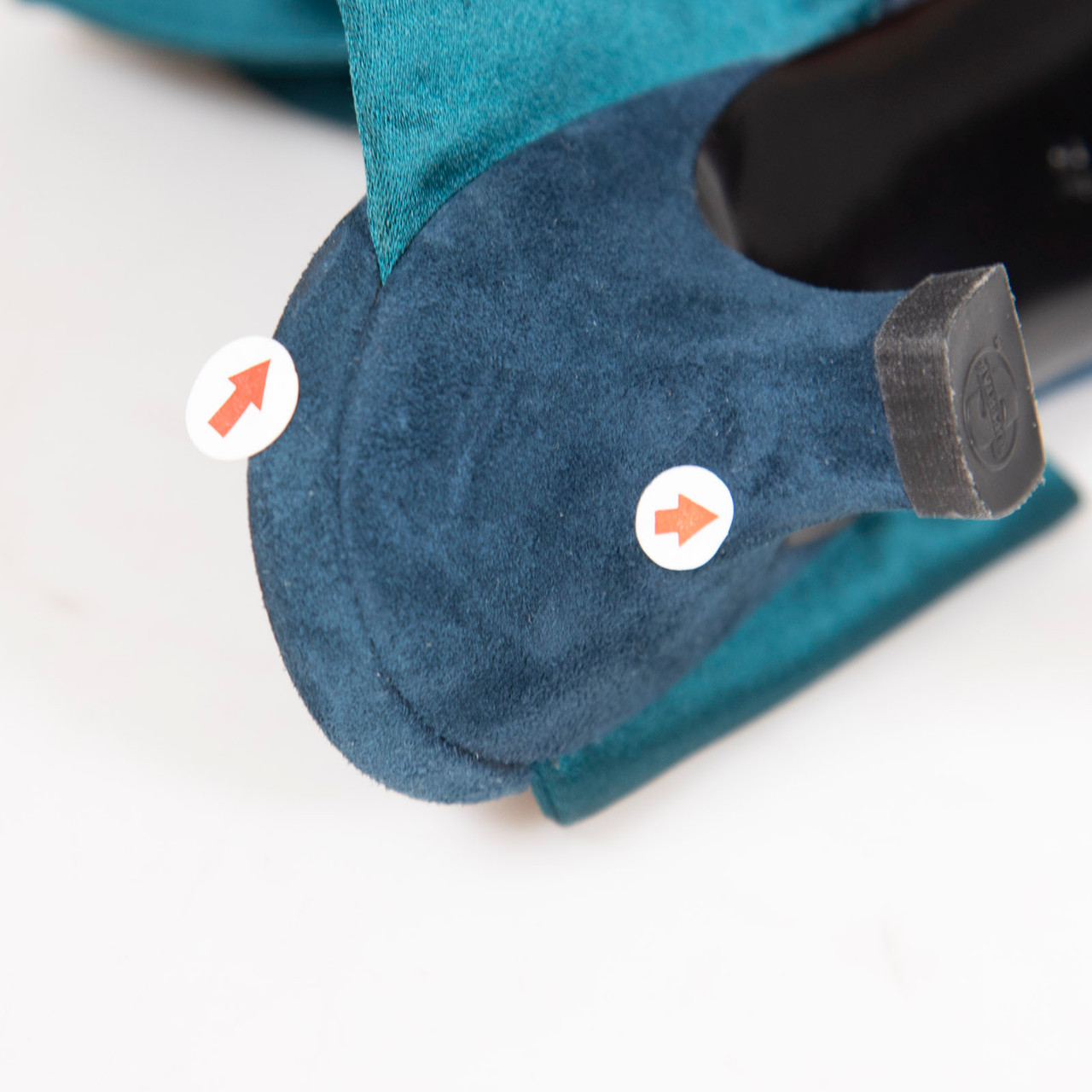The Row Teal Suede Coco Mules