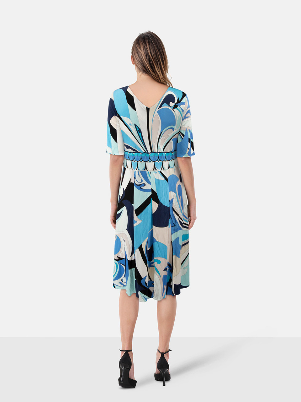 Emilio Pucci Silk Abstract Midi Dress
