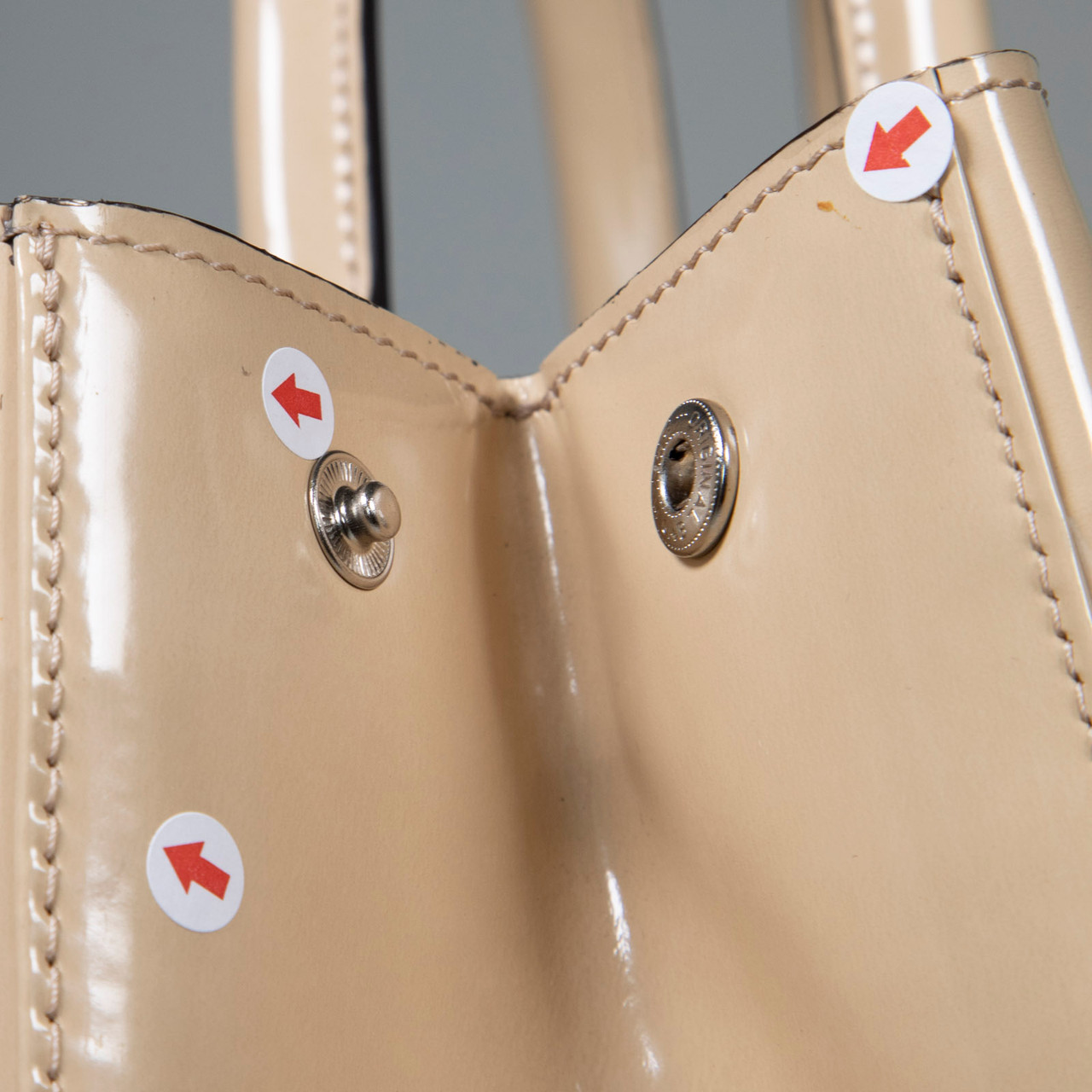 Longchamp Beige Patent Leather Roseau Tote