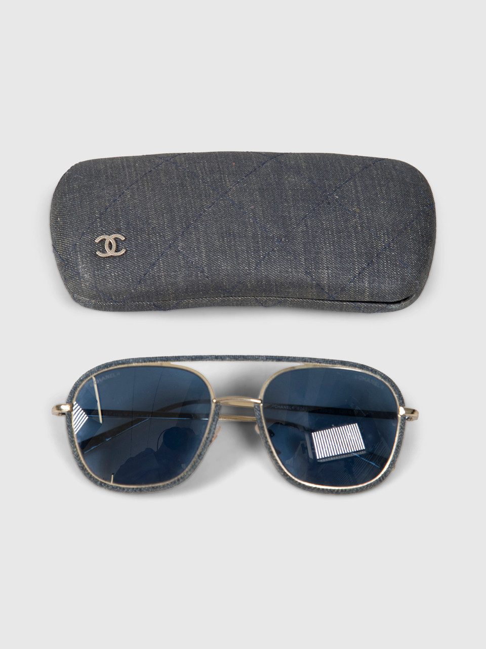 Chanel Blue Aviator Denim Sunglasses