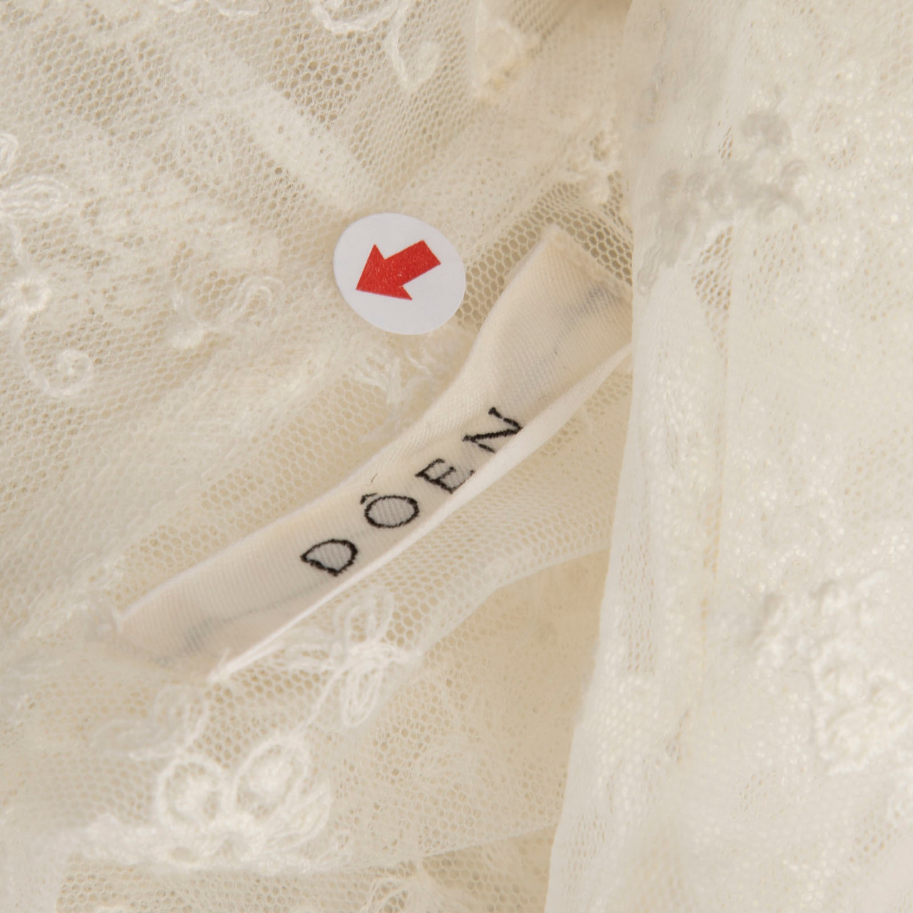 DÔEN White Lace Sheer Short Sleeve Top