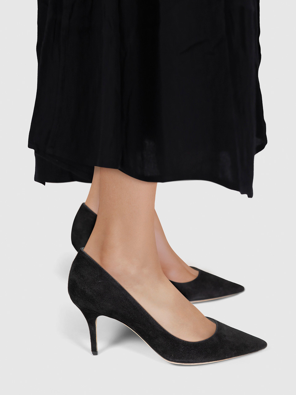 Dior Black Suede Point Toe Pumps