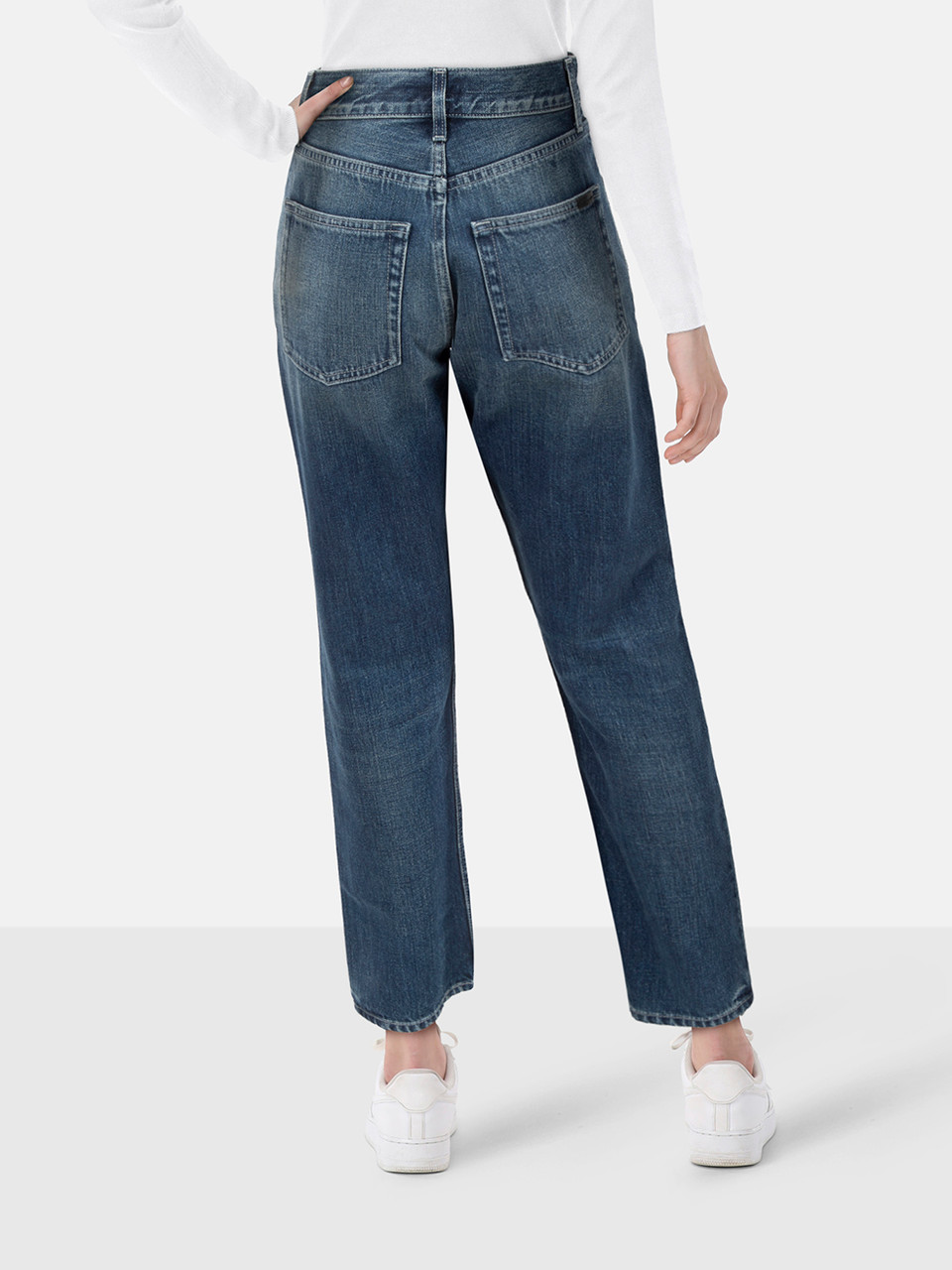 Saint Laurent Blue Denim Distressed Jeans