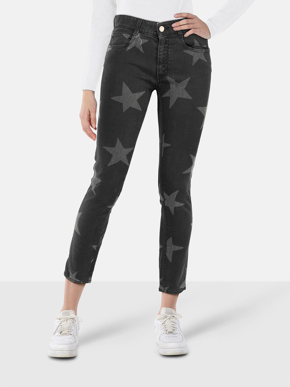 Stella McCartney Grey Denim Star Print Jeans