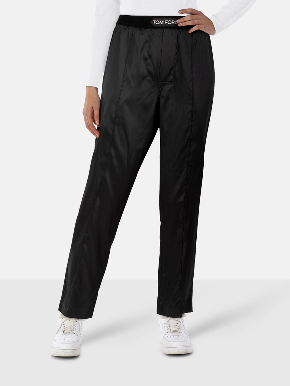 Tom Ford Black Logo Waistband Trousers