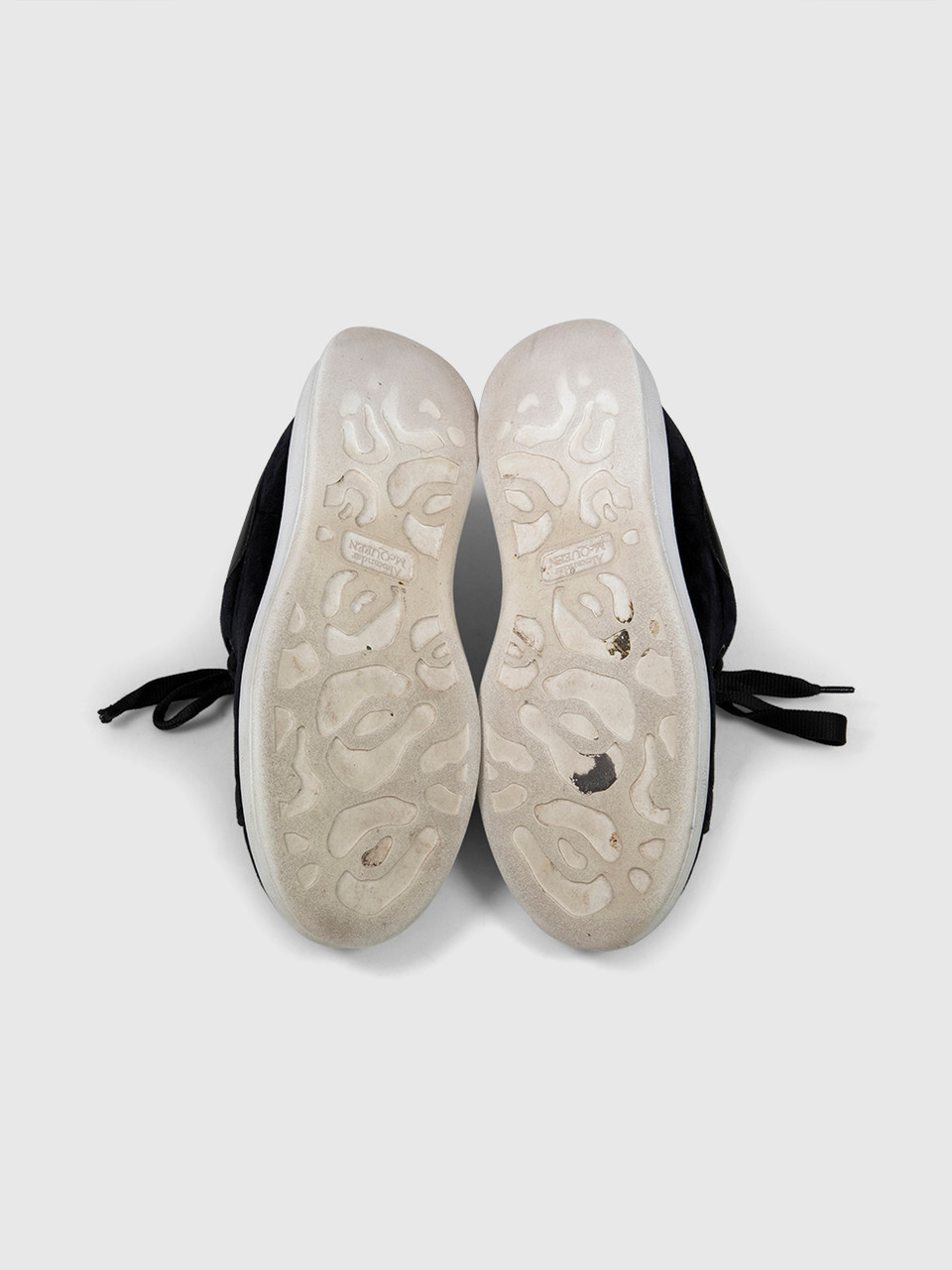 Alexander McQueen Black Velvet Oversized Trainers