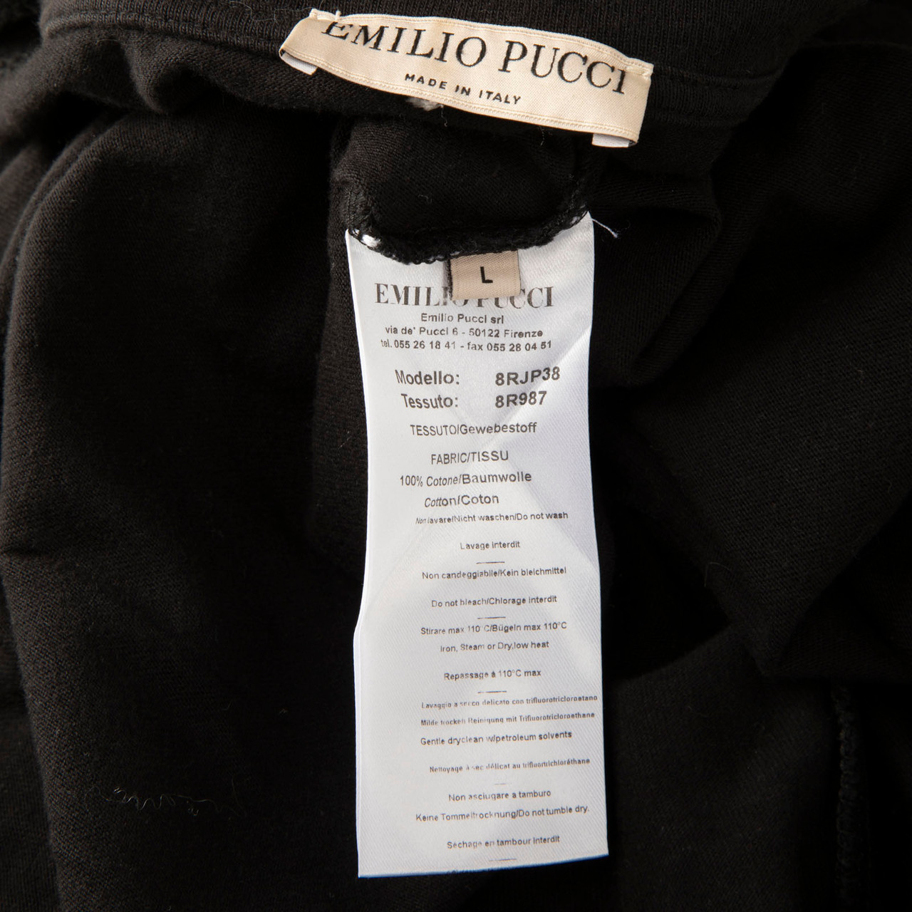 Emilio Pucci Black Crystal Embellished T-Shirt